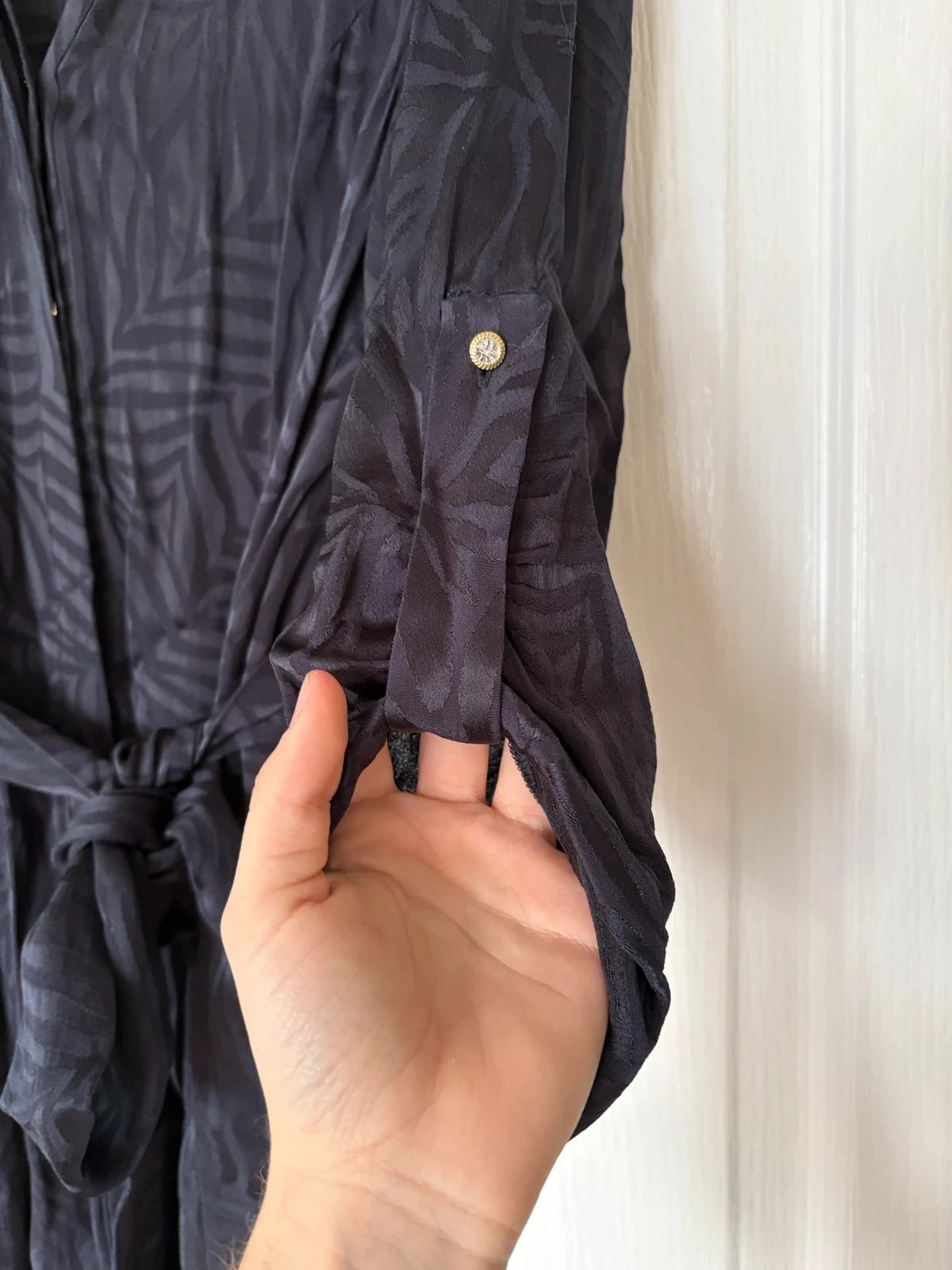 Robe chemise tigrée bleu marine – photo 3